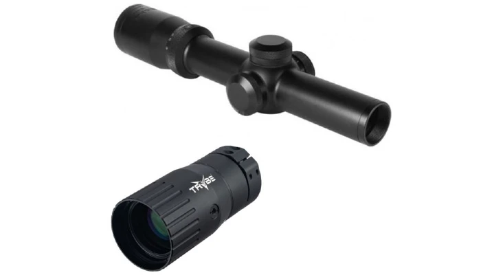 AIM Sports Inc 1-4x24G Tri-Illuminated FFP Rifle Scope